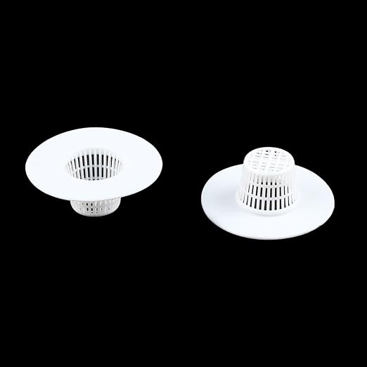uxcell Bathroom Plastic Drain Hair Stopper Strainers Sink Drainer Screen Net White 4pcs