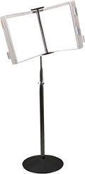 Tarifold Adjustable Floor Reference Display Stand, 10 Pockets, White | 10 double-sided pockets hold 20 letter-size sheets, adjustable floor stand, durable metal bracket, easy to assemble