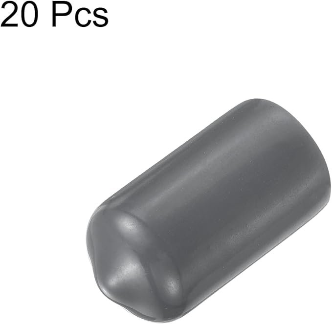 uxcell 20pcs Rubber End Caps 11.5mm ID Vinyl Round Tube Bolt Cap Cover Thread Protectors Dark Grey