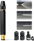 Heavy Duty High Pressure Hose Nozzle, 2026 Upgrade Adjustable Booster Home High Pressure Car Wash Water Gun with Booster Nozzle, Pressure Washer Hose Attachment for Plant Watering Lawn Car (A)