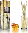 Reed Diffuser Set, Warm Vanilla Amber - Bathroom Shelf Décor | Creamy. Warm. Sultry. Notes of Sandalwood, Amber & Smoked Vanilla, Made with Essential Oils & Real Botanical Pieces