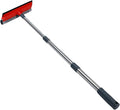 Window Squeegee with 19-37" Long Handle, 2 in 1 Window Cleaner Tool with TPR Squeegee&Sponge for Car Windshield, Shower Glass, Glass Doors, Outdoor Windows, High Windows
