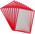 Tarifold Magnetic PRO Display Frames, 17-3/8" x 12.5", Red, 10 Pack | 10 magnetic anti-glare PVC frames, 17-3/8" x 12.5", red border, portrait or landscape, quick document changes