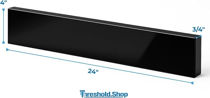 Bathroom Vanity Sink Backsplash/Sidesplash (Super Black Engineered Marble, 4" x 24")