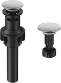 Bathroom Sink Drain with Overflow with Hair Catcher Anti-Clog Sink Strainer | Hurran Bathroom Sink Stopper for 1.65-1.9" Hole, Rapid Draining Plastic Pop-up Drain for Bathroom Vanity Vessel Sink, Chrome