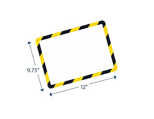 Tarifold Magnetic Safety Display Pockets, Letter Size, Yellow/Black, 2 Pack | 2 magnetic safety display pockets, full magnetic backing, wide opening for quick updates, portrait or landscape, yellow/black