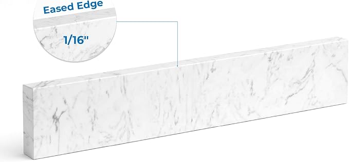 Bathroom Vanity Sink Backsplash/Sidesplash (Engineered Carrara Marble, 4" x 30")