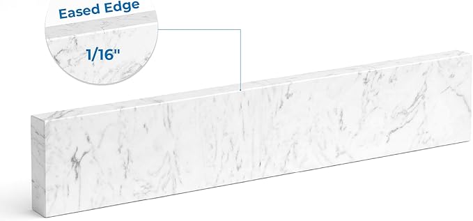 Bathroom Vanity Sink Backsplash/Sidesplash (Engineered Carrara Marble, 4" x 60")