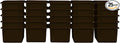 Wood Designs Cubby Storage Bin, Heavy Duty Plastic Containers for Kids Brown Cubby Tray Set of 25