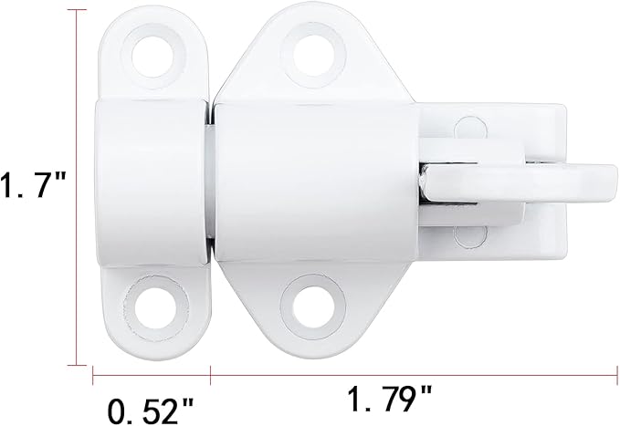 3 Packs Self-Closing Latches，White Spring Door Lock，Resilient Bolt Latch Aluminum Alloy Safety Automatic Spring Barrel Slide Door Lock with Screws,Used for Gate,Window and Cabinet etc