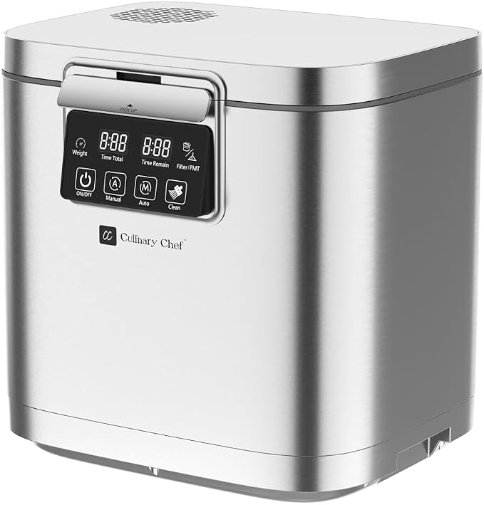MAGNAVOX Home Culinary Chef Series, 1GALLON Smart Electric Food Waste Composter, Stainless Steel