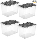 Superio 26 L Deep Storage Container with Hinged Lid (4 Pack)