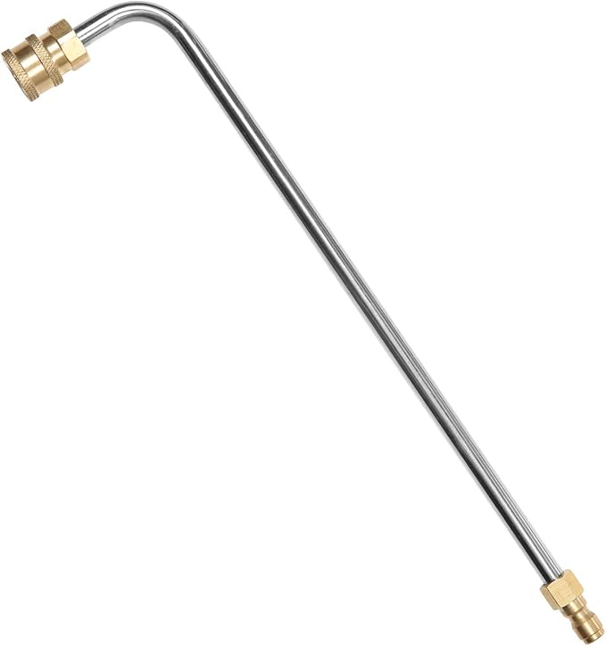 Washer Gutter Cleaner Attachment,Pressure Washer Gutter Rod for Lance/Wand 1/4 Inch Quick Connect,90 Degrees Curved Rod (14 inch)