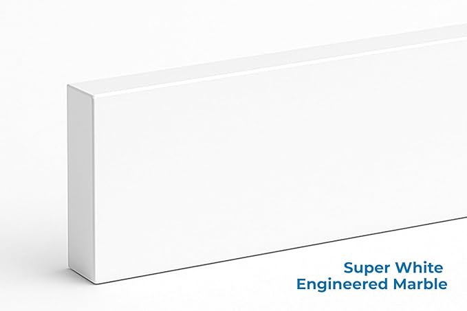 Bathroom Vanity Sink Backsplash/Sidesplash (Super White Engineered Marble, 4" x 36")
