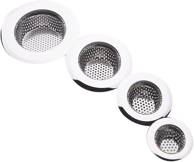 Drain Hair Catcher,Drain Stoper,Shower Drain Cover for Bathtub, Kitchen Sink Strainer, Stainless Steel Bathroom Sink, Drain Stopper with (4 PCS,2.1 in to 4.5 in)