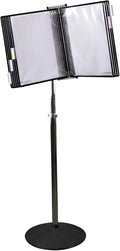 Tarifold Adjustable Floor Reference Display Stand, 10 Pockets, Black | 10 double-sided pockets hold 20 letter-size sheets, adjustable floor stand, durable metal bracket, easy to assemble