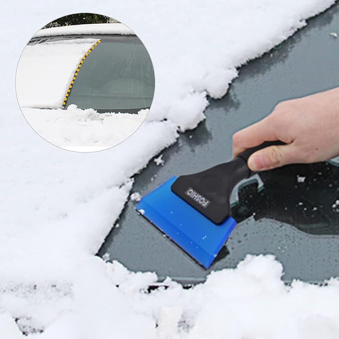 FOSHIO Small Squeegee with 5 Inch Dark Blue & Green Rubber Blade Mini Wiper Window Tinting Tools for Mirror Glass Window Cleaner with Non-Slip Handle, 2 Pack