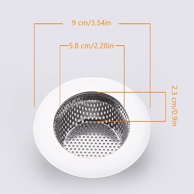 Drain Hair Catcher,Drain Stoper,Shower Drain Cover for Bathtub, Kitchen Sink Strainer, Stainless Steel Bathroom Sink, Drain Stopper with (2 PCS,3.5 in)