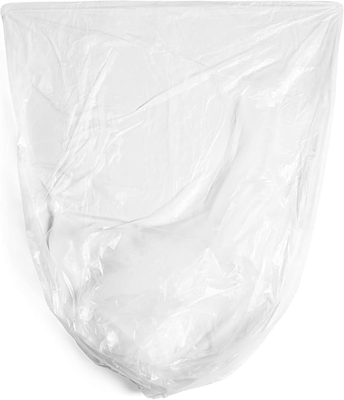 Aluf Plastics High Density Trash Bags, 12-16 Gallon, 2000 Count, 16 Micron (eq), 24" x 33", Clear, For Bathroom, Office, Industrial, Commercial, Janitorial, Municipal, & Recycling