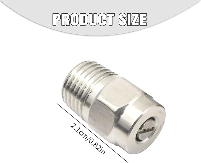 VIKKSAER 8 Pcs Stainless Steel Surface Cleaner Tips with 2.5 Orifice, 1/4'' Male NPT 4000 PSI Threaded Spray Nozzles, Surface Cleaner Tips for Pressure Washer Nozzles