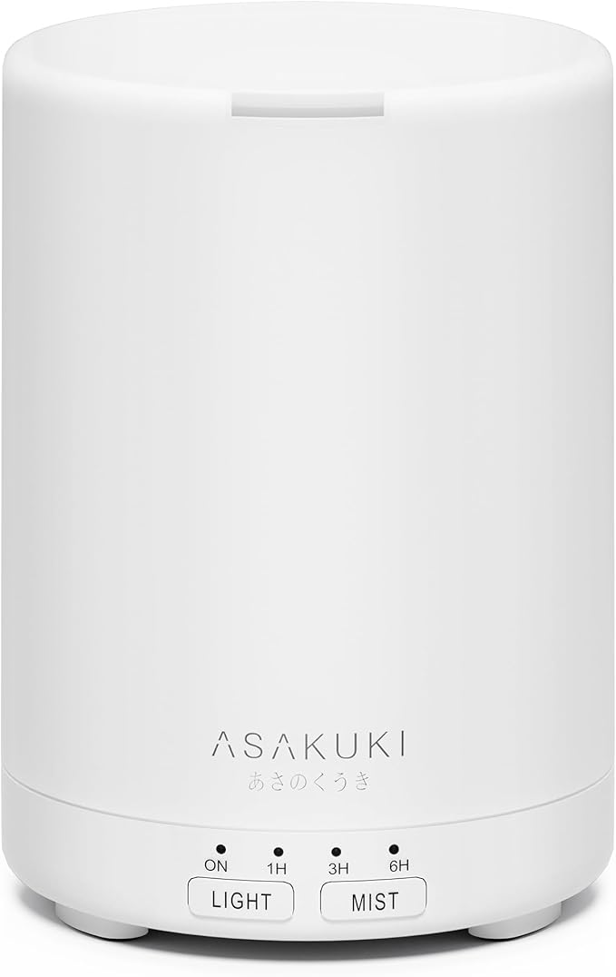 ASAKUKI Essential Oil Diffuser for Home 300 ml Quiet | Automatic Shut-Off, Aromatherapy Diffuser, 7 LED Lights for Living Room, Kitchen, Bedroom, Hotel - Pure White