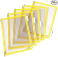 Tarifold Replacement Pivoting Pockets, Letter Size, Yellow, 10 Pack | 10 non-glare wire-reinforced PVC pockets hold 20 letter-size sheets, snap-on index tabs included, top-loading