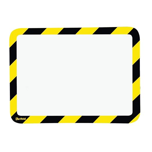 Tarifold Magnetic Safety Display Pockets, Letter Size, Yellow/Black, 2 Pack | 2 magnetic safety display pockets, full magnetic backing, wide opening for quick updates, portrait or landscape, yellow/black