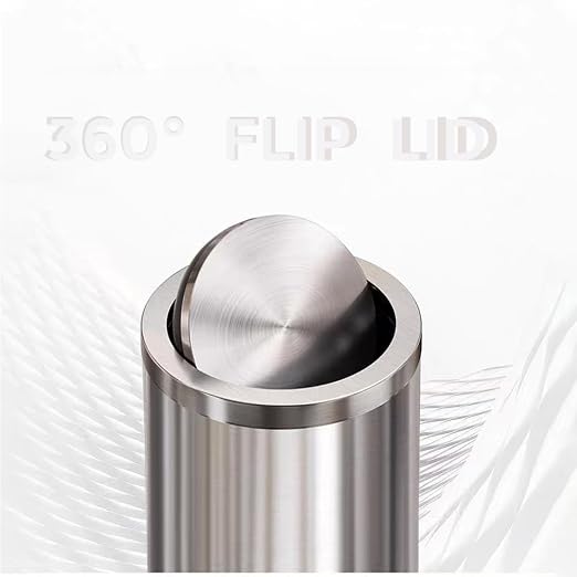 7L/1.8GAL Stainless Steel Trash can,Bathroom Trash can with lid,Small Trash Can with Flipping Lid, Mini Garbage cans for Kitchen，Living Room. Metallic Gold (7L-Silver)