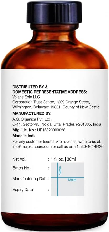 Majestic Pure Patchouli Essential Oil for Diffuser - 1 Fl Oz | 100% Natural Essentials Oils for Aromatherapy, Massage, Steam inhalation, Air Freshing, Soap and Candle Making