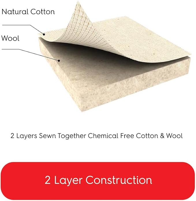 TIVIT Ironing Board Cover 18 x 49 - Made in Italy - Wide Chemical Free Eco-Friendly Padded Covers - Unbleached, Untreated Natural Cotton & Wool Pad - 2 Layer, 3 Fastener Straps, Pull Bungee Cord