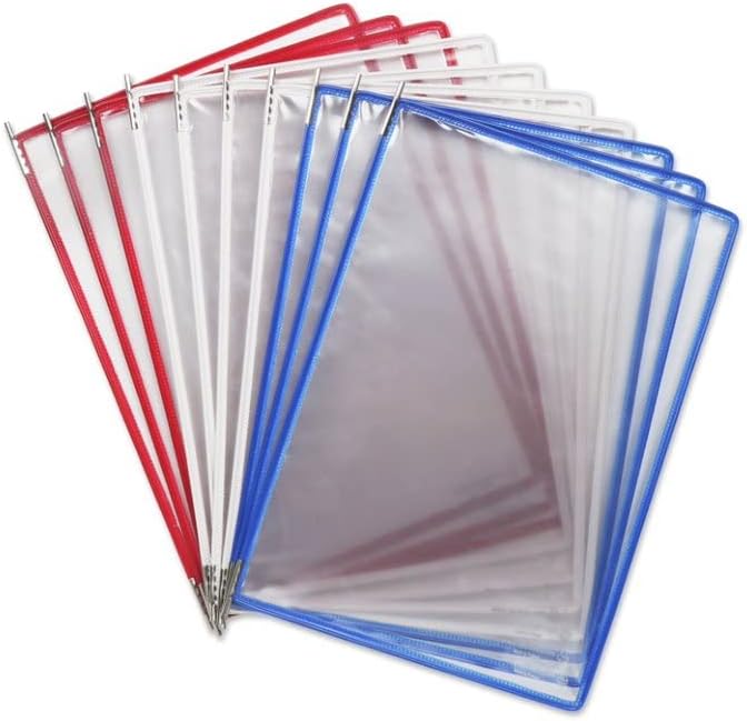 Tarifold Wall Mount Reference System, 10 Pockets, USA Colors | 10 double-sided PVC pockets hold 20 letter-size sheets, USA color frames, sturdy wall-mount bracket, easy to install
