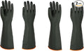 Heavy Latex Chemical Resistant Gloves - Reusable Long Rubber Dishwashing Gloves with Forearm Protection for Men - Waterproof, Industrial Safety Gear, Acid & Alkali Resistant, Oil-Proof，22“,2 Pair