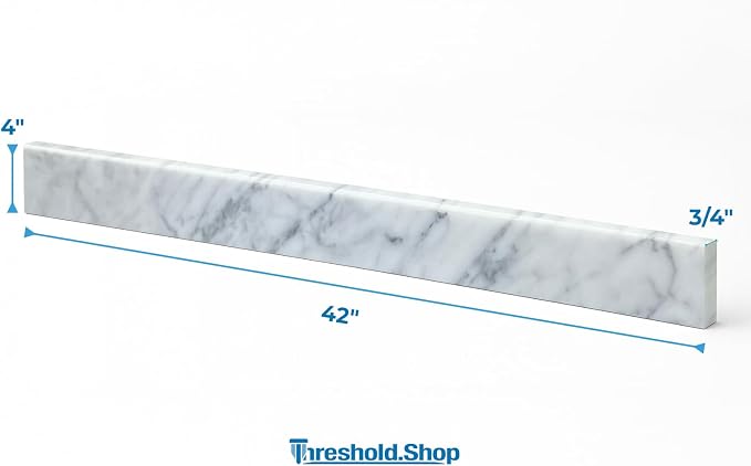Bathroom Vanity Sink Backsplash/Sidesplash (Carrara Marble, 4" x 42")