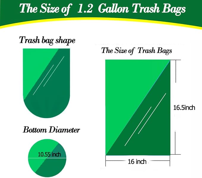 Hommaly 1.2 Gallon 240 pcs Small Golden Trash Bags, Strong Garbage Bags, Bathroom Gold Trash Can Bin Liners Unscented, Mini Plastic Bags for Office, Waste Basket Liner, Fit 4.5-5 Liters, 0.5-1.2 Gal