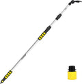 12ft (20ft Reach) Gutter Cleaning Tools from The Ground, Telescoping Rain Gutter Cleaner Tool, 270° Rotatable Gutters Cleaning Wand, Gutters Cleaning Hose Attachment & Connection Adapter