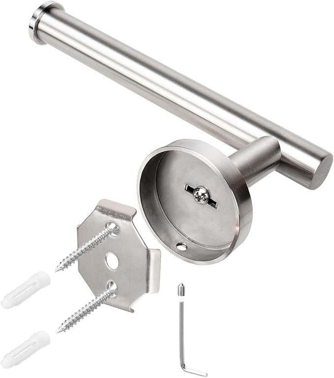 NearMoon Bathroom Toilet Paper Holder, Premium SUS304 Stainless Steel Rustproof Wall Mounted Toilet Roll Holder for Bathroom, Kitchen (4 Pack, Brushed Nickel)