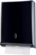 Commercial Paper Towel Dispenser Wall Mount, Holds 500 Multifold, Trifold, Z Fold, C Fold Hand Towels for Bathroom/Restroom, Office, Shop, or Home (Black)