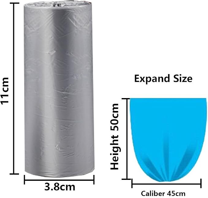 5 Rolls Small Trash Garbage Bags, 4 Gallon 100 Counts (Silver) | Strong Thin Material Disposable Kitchen Garbage Bags, Durable Plastic Trash Bags for Office Home Bedroom Garden Waste Bin