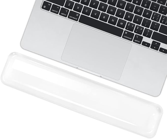 Soft Silicone Keyboard Wrist Rest Pad 14.37IN | Comfortable, Typing Hand Pain Relief Support Pad with Gel-filled Magic Keyboard Other Keyboards Office & Home (Clear)