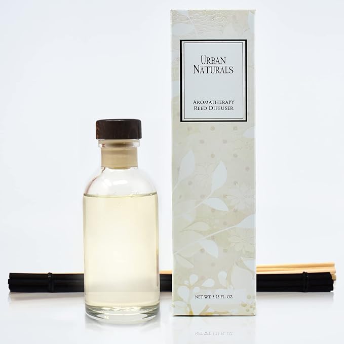 Reed Diffuser Set, Gardenia Blossoms - Bathroom Shelf Décor | Jasmine, Ylang-Ylang Scent Notes for a Continuous Air Freshener Scent