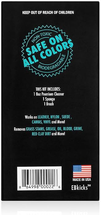 EBkicks Shoe Cleaner Kit with Bottle and Brush + sponge For Suede, Leather, Whites, canvas and Nubuck Sneakers