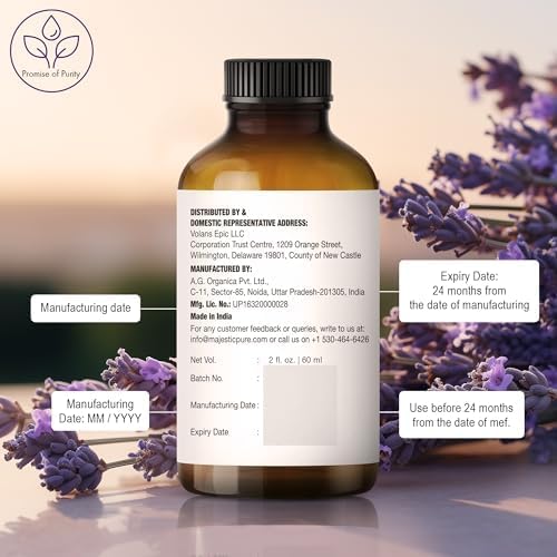 Majestic Pure Lavender Essential Oil for Diffuser - 2 Fl Oz | 100% Natural Tea Tree Oil for diffuser blends, candle making, wax melts, soap making, massage, Air Freshening