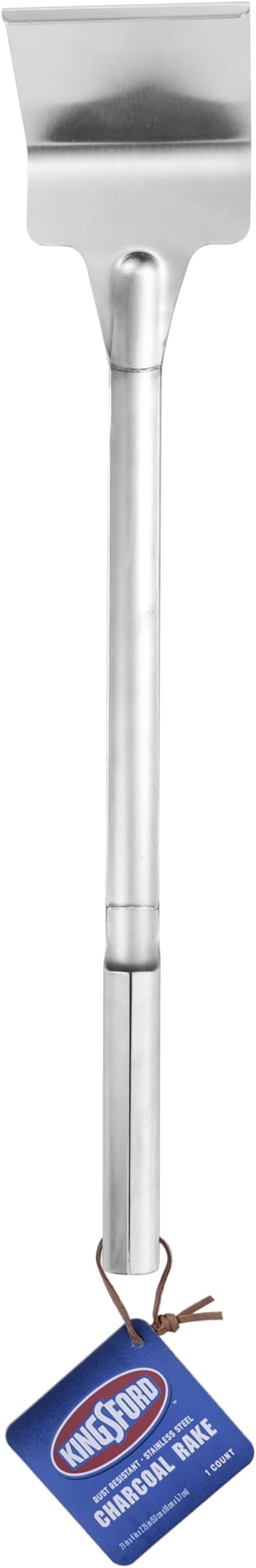 Kingsford Stainless Steel Charcoal Rake for Grills, 21 Inch | Rust-resistant design, moves briquettes and lump charcoal, 4-inch head, for fire management on grills