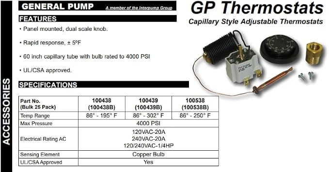 General Pump Remote Thermostat #100538