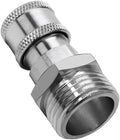 beduan Stainless Steel 3/4 Garden Hose Male Threaded to 3/8 Pressure Washer Adapter Convert Hose to Power Washer Quick Connector Socket Coupler(3/8 QC)