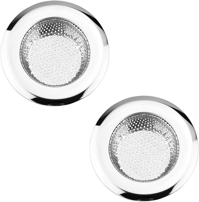 Drain Hair Catcher,Drain Stoper,Shower Drain Cover for Bathtub, Kitchen Sink Strainer, Stainless Steel Bathroom Sink, Drain Stopper with (2 PCS,4.5 in)
