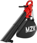MZK 3-in-1 Electric Leaf Blower Vacuum Mulcher, Corded | Blows, vacuums, and mulches leaves with 460 CFM airflow and 40L bag for gardens, yards, and walkways.