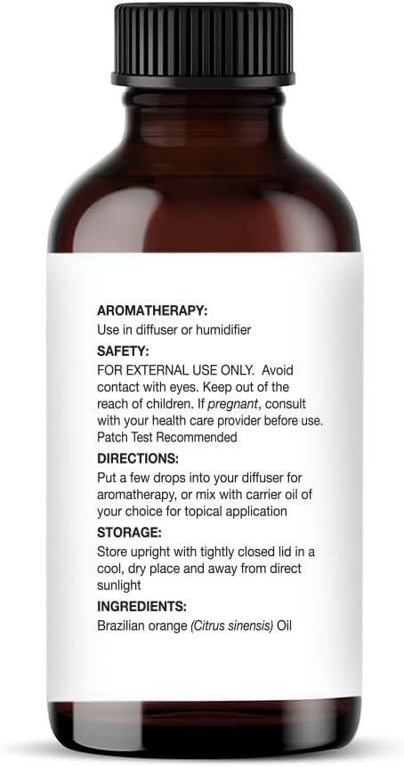 Majestic Pure Brazillian Orange Essential Oil for Diffuser - 1 Fl Oz | 100% Pure and Natural Essentials Oils for home fragrance, diffuser use, massage, DIY candles, DIY soaps, Aromatherapy