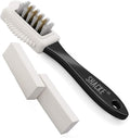 Suede Brush and Eraser Kit – 4-Way Nubuck Cleaner with 2 Erasers | Suede shoe brush & suede cleaner — rubber bristles, welts, nylon/brass lift dirt from shoes, boots, bags & purses