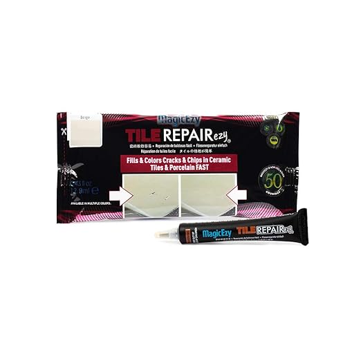 MagicEzy Tile RepairEzy (Beige) - Porcelain Repair Kit - Strong Chip Repair Filler for Tile, Sink Repair, Vase, Dinnerware